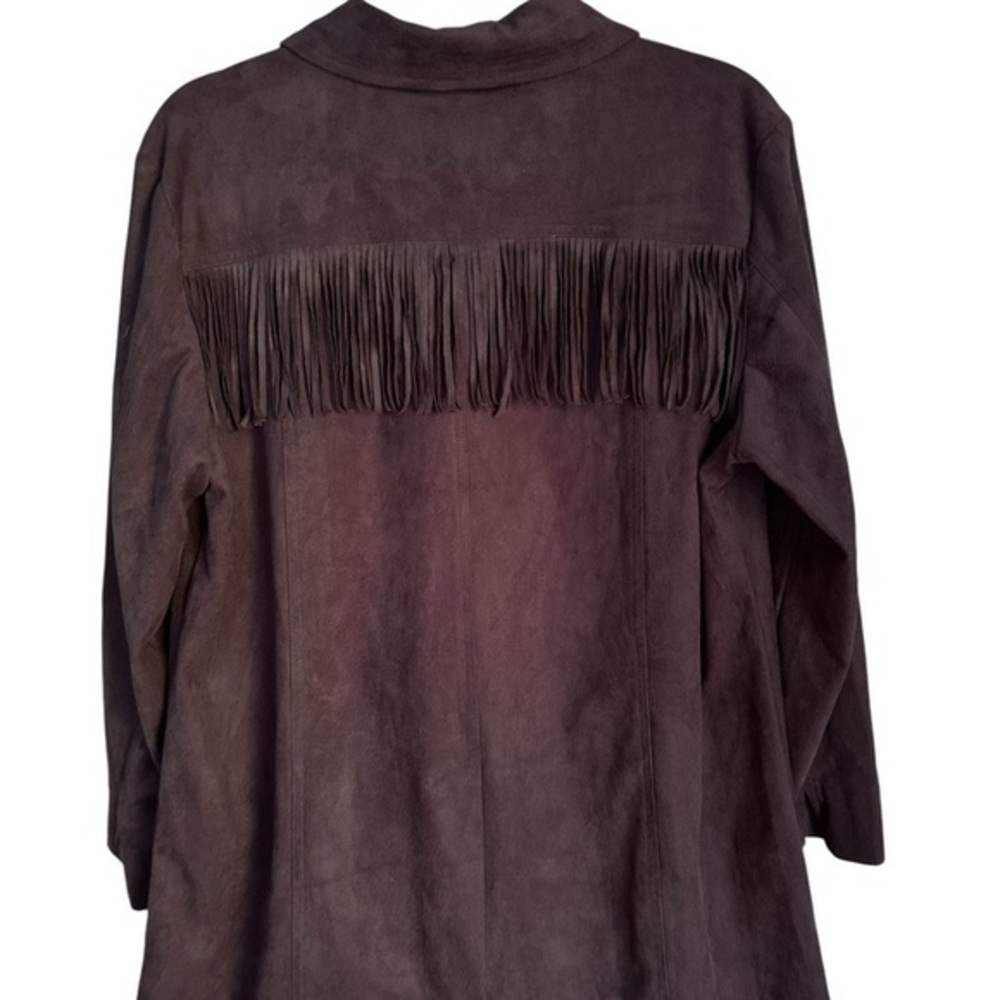 EUC Black Suede Fringed Jacket, Size XL
